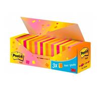 Post-it-memoBlok 3m post-it 654 76x76mm néon Assorti 21+3 | boîte de 24 pièces