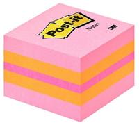 Post-it Notes Autocollantes, Mini Cube, 400 Feuilles, 51 mm x 51 mm, Jaune, Orange, Rose - Feuillets Adhésifs pour Prise de Notes, Listes de Tâches et Rappelsl