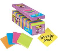 Post-it Note adhésive 654SE24P 76 mm x 76 mm orange fluorescent, vert fluorescent, rose ultra, bleu ultra 2160 feuille(s)