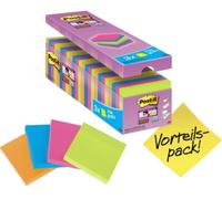 Post-it Note adhésive 654SE24P 76 mm x 76 mm orange fluorescent, vert fluorescent, rose ultra, bleu