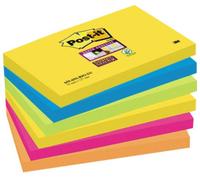 Post-it Note adhésive 6556SR 127 mm x 76 mm vert fluorescent, orange fluorescent, bleu ultra, jaune