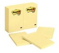 Post-It Notes, 4 in x 6 in, Canary Yellow, Lined, 12 Pads/Pack Jaune 100 feuilles Auto-adhésif Jaune