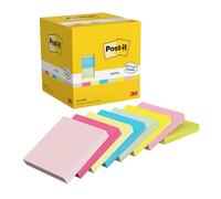 Post-it Notes, 8 Blocs (800 Feuilles), 76 mm x 76 mm, Vert, Rose, Jaune