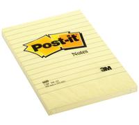 Post-it notes adhésives 102 x 152 mm ligné jaune 100 feuilles
