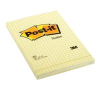 Post-it notes adhésives 102 x 152 mm quadrillées jaune 100 feuilles