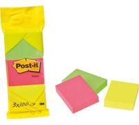 Post-it notes adhésives Neon Notes 6812N 51x38mm assorties 3pcs