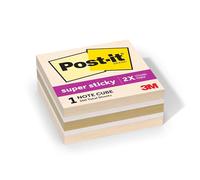 Post-it Notes adhésives super adhésives, 1 bloc de notes adhésives cubes, 7,6 x 7,6 cm, fournitures scolaires et fournitures de bureau, 2 fois plus puissant, collection Neutrality