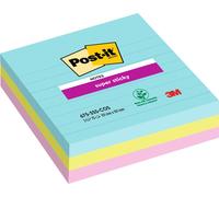Post-it notes adhésives Super Sticky Notes 101 x 101 mm ligné 3 blocs à 70 feuilles