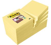 Post-it notes adhésives Super Sticky Notes 51 x 51 mm jaune canari 12 x 90 feuilles