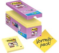Post-it notes adhésives Super Sticky Notes 76 x 76 mm jaune 16 blocs à 90 feuilles