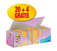 Post-it notes adhésives Super Sticky Z-Notes 76 x 76 mm 24 blocs assortis