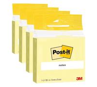 Post-it Notes Autocollantes, 100 Feuilles, 76 mm x 76 mm, Jaune Pastel - Feuillets Adhésifs pour Prise de Notes, Listes de Tâches et Rappels (Lot de 4)