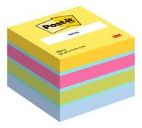 Post-it Bloc cube de notes adhésives 2051-U 51 x 40 mm bleu/jaune/vert/rose 400 feuilles