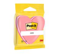 3M Bloc cube Post-it fantaisie cœur - 225 feuilles - 3 couleurs