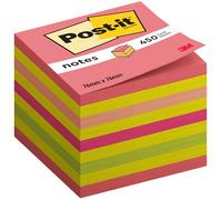 Post-it Notes repositionnables 76 x 76 mm - Rose Néon - Bloc de 450 feuilles