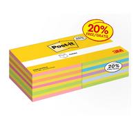 Post-it Notes autocollantes Cube – 2 blocs de 450 feuilles, 76 x 76 mm, orange/bleu/vert/rose