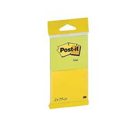 Post-it Notes Autocollantes, Collection Energetic, 2 Blocs 76 mm x 63.5 mm, 75 Feuilles par Bloc - Feuillets Adhésifs pour Prise de Notes, Listes de Tâches et Rappels