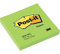 Post-it Notes Autocollantes, Couleur Vert Néon, 76 mm x 76 mm, 100 Feuilles par Bloc, 6 Blocs - Feuillets Adhésifs pour Prise de Notes, Listes de Tâches et Rappels