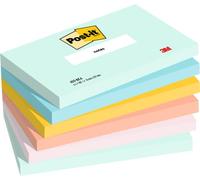 Post-it Notes Autocollantes, Couleurs Beach, Pack de 6 Blocs, 100 Feuilles par Bloc, 76 mm x 127 mm - Feuillets Adhésifs pour Prise de Notes, Listes de Tâches et Rappels