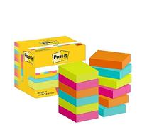 Post-it Notes Autocollantes, Couleurs Poptimistic, Pack de 12 Blocs, 100 Feuilles par Bloc, 38 mm x 51 mm - Feuillets Adhésifs pour Prise de Notes, Listes de Tâches et Rappels