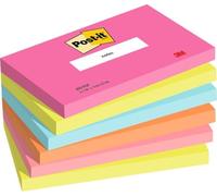 Post-it Notes repositionnables 7100259224 76 x 127 mm Assorties B/V/O/R – Lot 6x100 feuilles