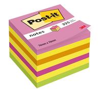 Post-it Notes Autocollantes Cube, Couleurs Neon Rainbow, 1 Bloc de 325 Feuilles, 76 mm x 76 mm, Rose, Jaune, Orange, Vert - Feuillets Adhésifs pour Prise de Notes, Listes de Tâches et Rappels