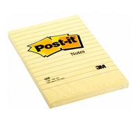Post-it Notes Autocollantes, Grand Format XXL, Jaune Canari, Lignées, Pack de 6 Blocs, 101 mm x 152 mm, 100 Feuilles par Bloc - Feuillets Adhésifs pour Prise de Notes, Listes de Tâches et Rappels