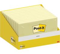 Post-it Notes Autocollantes, Jaune Canari, 10 Blocs, 100 Feuilles par Bloc, 76 mm x 127 mm, Paquet de Carton, 100% PEFC - Feuillets Adhésifs pour Prise de Notes, Listes de Tâches et Rappels