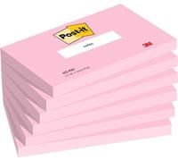 Post-it Notes Autocollantes, Lignées, Rose, Pack de 6 Blocs, 76 mm x 127 mm, 100 Feuilles par Bloc - Feuillets Adhésifs pour Prise de Notes, Listes de Tâches et Rappels