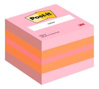 Post-it Notes Autocollantes, Mini Cube, 400 Feuilles, 51 mm x 51 mm, Jaune, Orange, Rose - Feuillets Adhésifs pour Prise de Notes, Listes de Tâches et Rappelsl