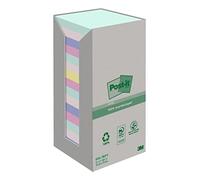 Post-it Notes Autocollantes, Recyclés, Pack de 16 Blocs, 100 Feuilles par Bloc, 76 mm x 76 mm - Notes Autocollantes Fabriquées à partir de Papier 100% Recyclé