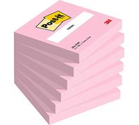 Post-it Notes Autocollantes, Rose, 6 Blocs 76 mm x 76 mm, 100 Feuilles par Bloc - Feuillets Adhésifs pour Prise de Notes, Listes de Tâches et Rappels