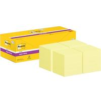 Post-it Notes autocollantes Super Sticky – 24 blocs (12+12), 90 f./bloc, 76×76 mm, jaune pastel