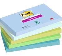 Post-it Notes Autocollantes Super Sticky, Couleurs Oasis, Pack de 5 Blocs, 90 Feuilles par Bloc, 76 mm x 127 mm - Feuillets Super Adhésifs pour Prise de Notes, Listes de Tâches et Rappels