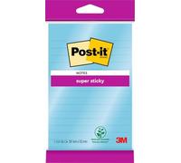 Post-it Notes autocollantes Super Sticky 6844LNB - Ligné 102×152 mm, 45 feuilles - Bleu, lot de 12