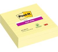 Post-it Blocs Super Sticky - Lot de 3, 70 feuilles, jaunes lignées 101 x 101 mm