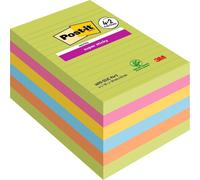 Post-it Notes Autocollantes Super Sticky, Grand Format, Lignées, 4 Blocs + 2 GRA