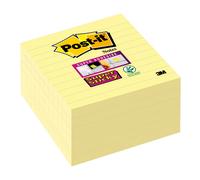 Post-it Notes Autocollantes Super Sticky, Grand Format, Lignées, 6 Blocs, 101 mm