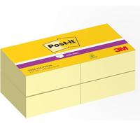 Post-it Notes Autocollantes Super Sticky, Jaune Canari, Pack de 4 Blocs, 270 Feuilles par Bloc, 76 mm x 76 mm, 100% PEFC - Feuillets Super Adhésifs pour Prise de Notes, Listes de Tâches et Rappels