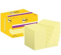 Post-it Notes autocollantes Super Sticky – Pack 12 blocs, 90 feuilles, 51×76 mm, jaune pastel