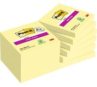 Post-it Notes autocollantes Super Sticky – Pack promo 8+4, 90 f. 76 x 76 mm, jaune pastel