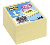 Post-it Notes autocollantes Pack promo – 5 blocs + 1 gratuit, 100 f./bloc, 76×76 mm, jaune pastel