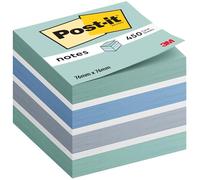 Post-it Notes Cube, 450 Feuilles, 76 mm x 76 mm, Bleu, Blanc | Notes Autocollantes pour Mémos et Planification ; Se Retirent Proprement, Idéales pour Coder, Organiser, Capturer Les Idées