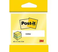 Post-it Notes autocollantes Mini Cube – 400 feuilles, 51 x 51 mm, vert/bleu/jaune