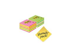 Post-it Notes Recyclées, Couleurs Assorties, Pack de 6 Blocs, 100 Feuilles par Bloc, 38 mm x 51 mm, Vert, Rose, Jaune, Bleu - Notes Autocollantes Fabriquées avec du Papier Recyclé à 100%