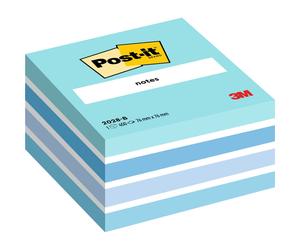 Post-it Notes repositionnables 76 x 76 mm - Bleu Aquarelle - Bloc de 450 feuilles