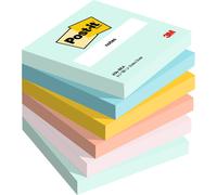 Post-it Notes repositionnables Beachside 76 x 76 mm - Assorties - Lot 6 blocs de 100 feuilles