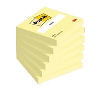 Post-it Notes repositionnables, jaune canard, 76 mm x 76 mm, 100 feuilles/feuille, 6 pads/lot, 100 % PEFC, SGSCH-PEFC-COC-110078