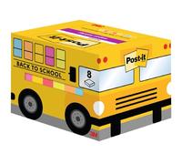 Post-it Notes super-adhésives Back to School Bus – 8×90 feuilles – 63,5×76 mm – couleurs multiples