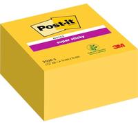 Post-it Notes Super Sticky Cube, 350 Feuilles, 76 mm x 76 mm, Jaune | Notes Autocollantes Super Adhésives Repositionnables pour Rappels, Listes et Planification ; Aussi sur Surfaces Verticales